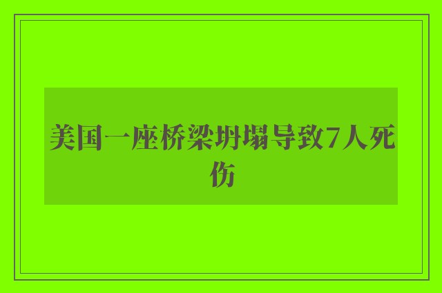 美国一座桥梁坍塌导致7人死伤