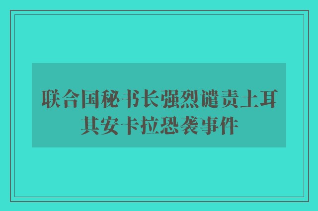 联合国秘书长强烈谴责土耳其安卡拉恐袭事件