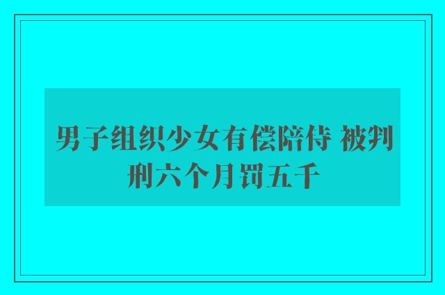 男子组织少女有偿陪侍 被判刑六个月罚五千