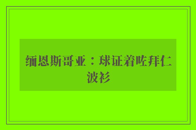 缅恩斯哥亚：球证着咗拜仁波衫