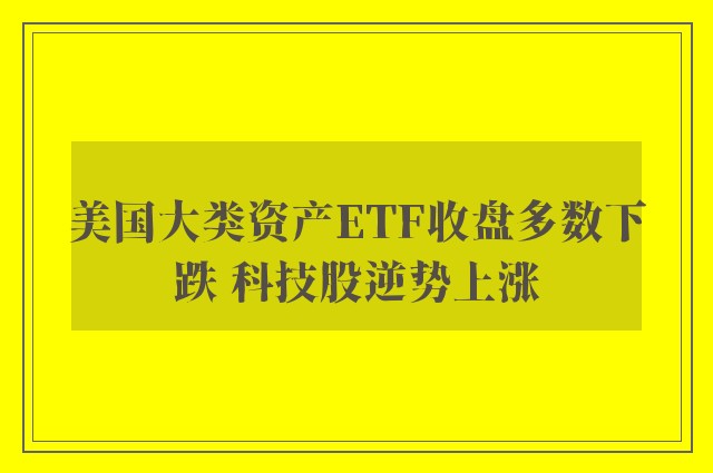 美国大类资产ETF收盘多数下跌 科技股逆势上涨