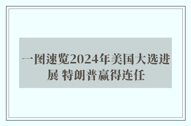 一图速览2024年美国大选进展 特朗普赢得连任