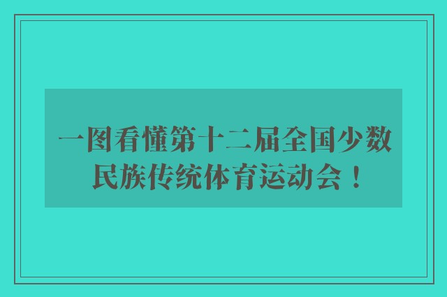 一图看懂第十二届全国少数民族传统体育运动会！