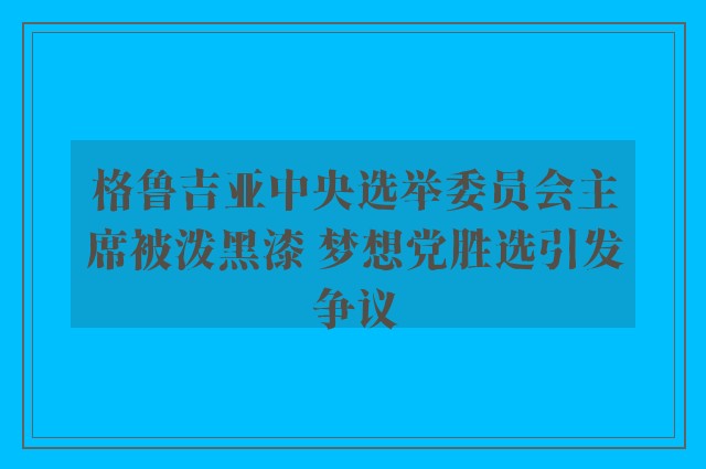 格鲁吉亚中央选举委员会主席被泼黑漆 梦想党胜选引发争议